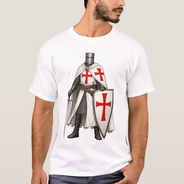 Templar Knight Crusader Men's Tee Shirt (Front)