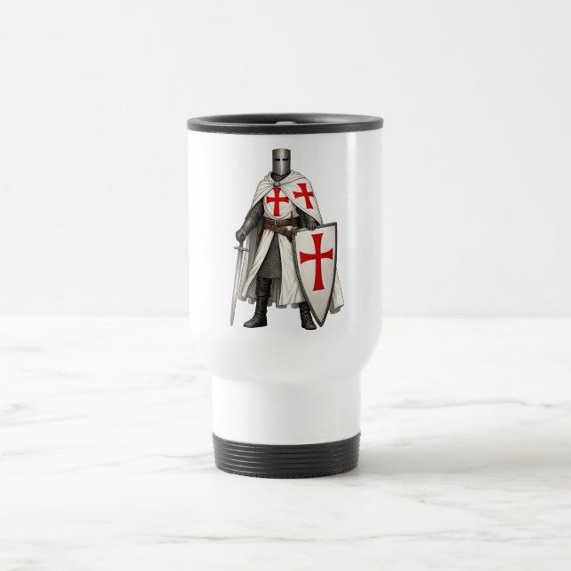 Templar Knight Crusader Travel Mug (Center)