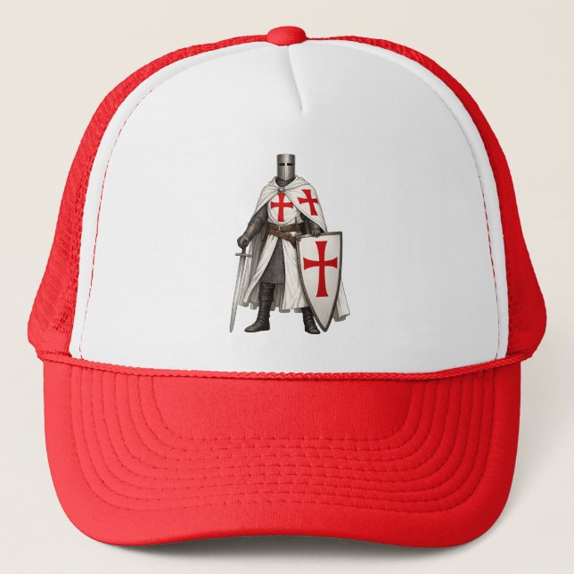 Templar Knight Crusader Trucker Hat (Front)