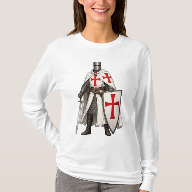 Templar Knight Crusader Women's Long Sleeve Tee (Front)