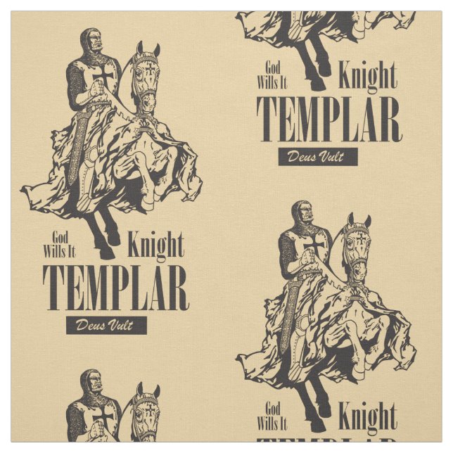 Templar knight. God Wills It. Deus Vult Fabric (Swatch)