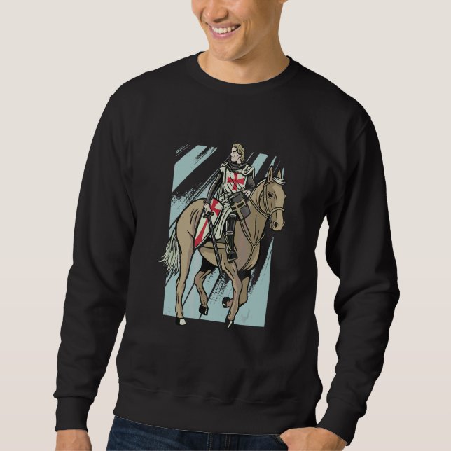 Templar Knight Horse Fighter Sweatshirt (Front)