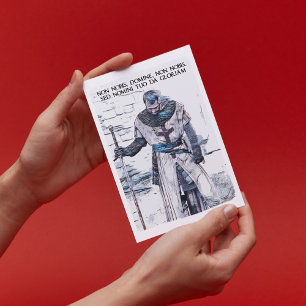 Templar Knight mediaeval motto history portrait Postcard