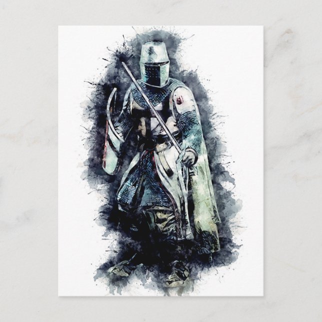 Templar Knight The crusader heroic warrior Postcard (Front)