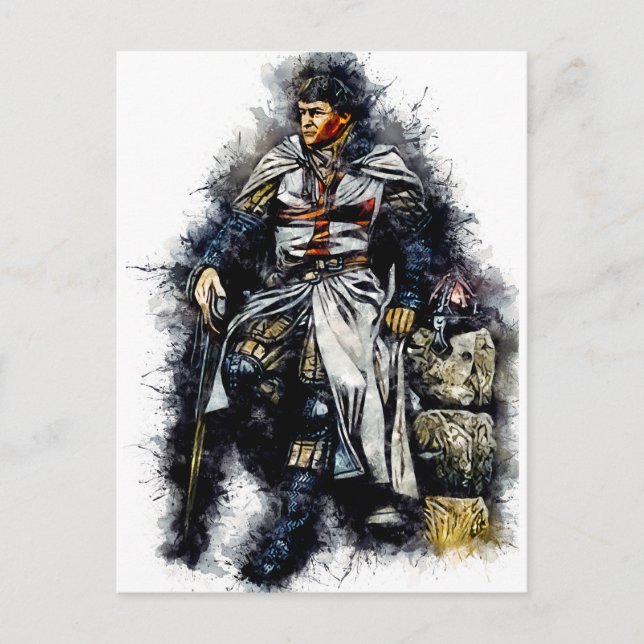 Templar Knight / The crusader / Watercolor Art Postcard (Front)