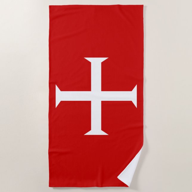 templar knights red cross malta teutonic hospitall beach towel (Front)
