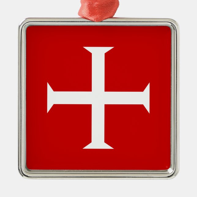 templar knights red cross malta teutonic hospitall metal tree decoration (Front)