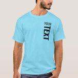 Template Add Text Here Trendy Men's Blue Horizon T-Shirt<br><div class="desc">Add Your Text Here Template Men's Basic Blue Horizon T-Shirt.</div>