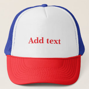 Template, Add Text to Personalize. Trucker Hat