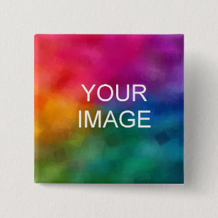 Template Add Your Text Image Photo Business Logo 15 Cm Square Badge