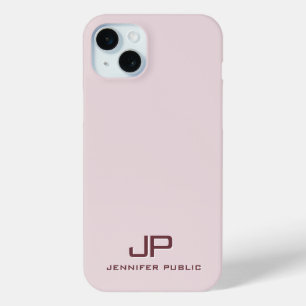 Template Best Rose Gold Modern Elegant Monogram iPhone 15 Mini Case