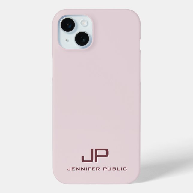 Template Best Rose Gold Modern Elegant Monogram Case-Mate iPhone Case (Back)