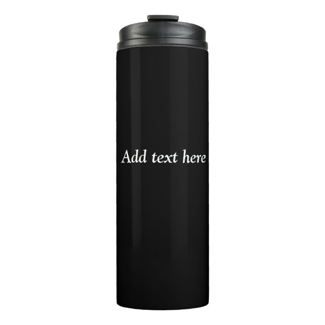 Template, black with white text, thermal tumbler (Front)