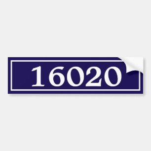 Template Blue and White House Number Mail Box Bumper Sticker