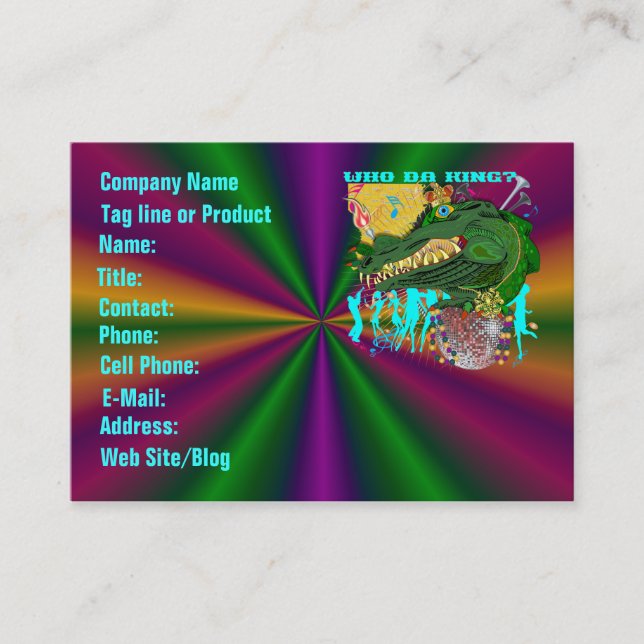 Template Business Card Mardi Gras (Front)
