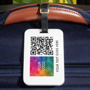 Template Business Logo QR Code Name Text Barcode Luggage Tag