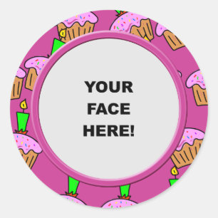 Template, Cake Border Classic Round Sticker