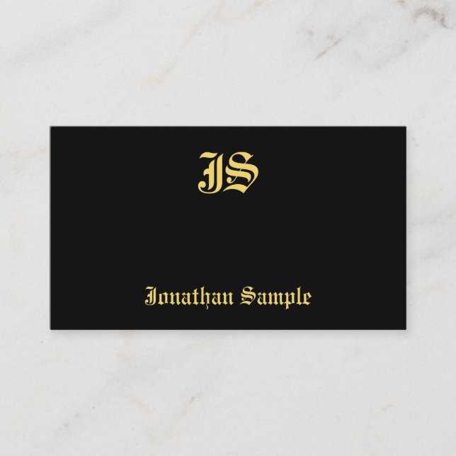 Template Classic Old Style Text Monogram Elegant Business Card (Front)