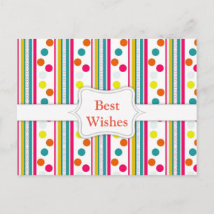 Template, Colourful Polka Dots Postcard