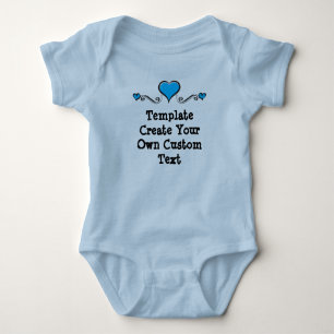 Template Create your own custom with Blue Hearts Baby Bodysuit