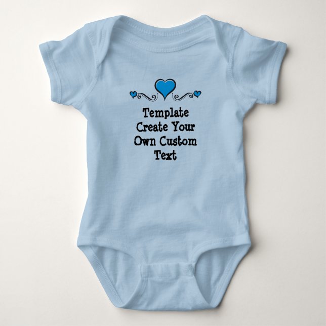 Template Create your own custom with Blue Hearts Baby Bodysuit (Front)