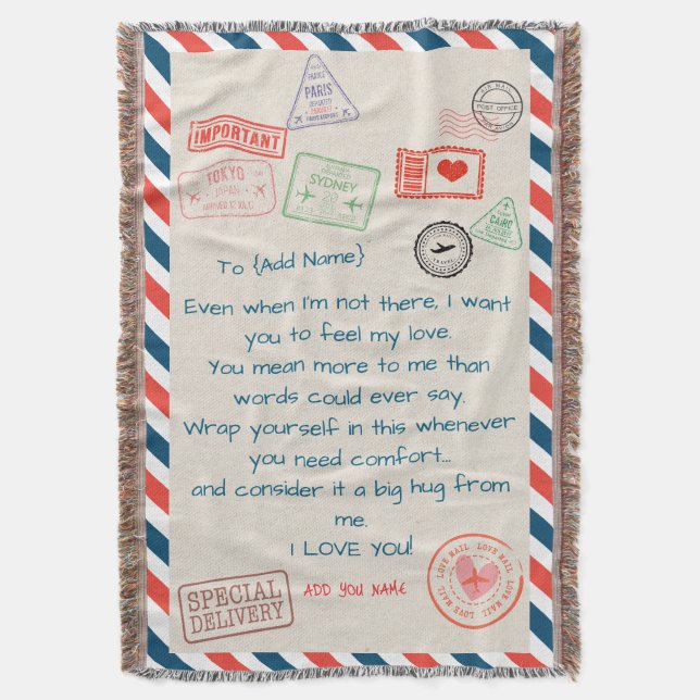 Template Custom Text Sherpa Blanket – We Love You  (Front Vertical)