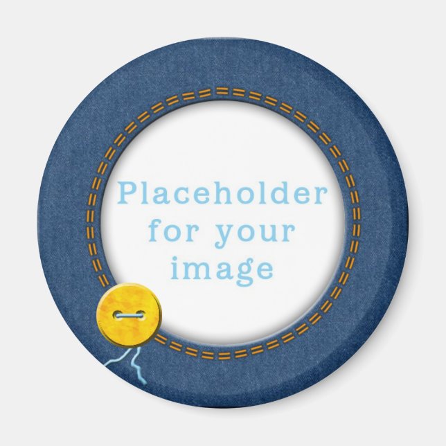 Template "Denim & Button" Magnet (Front)