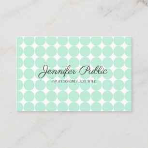 Template Elegant Mint Green White Modern Script Bu Business Card