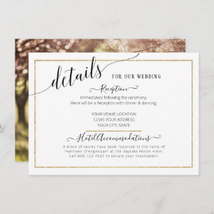 TEMPLATE Elegant Script Gold Wedding Details