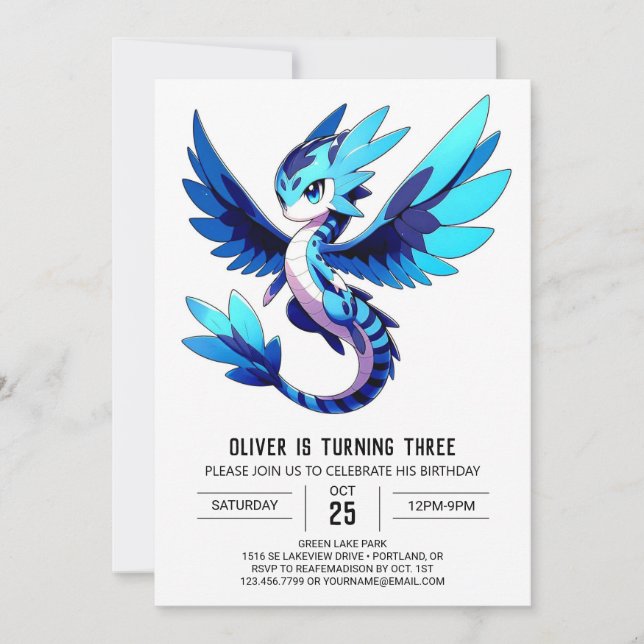 Template Fantasy Dragon Birthday (Front)