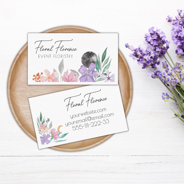 Template Florist Floral Pastel Business Card (Creator Uploaded)