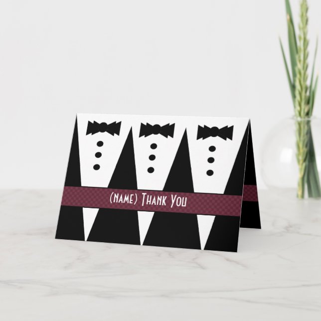 Template for GROOMSMEN Thank You - 3 Tuxedos (Front)