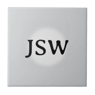 Template For Initials With Round Halftone Tile