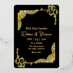 Template For Luxury Invitation Card Gold Foil