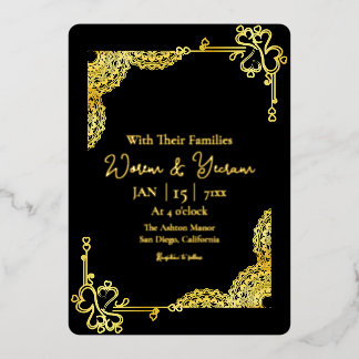 Template For Luxury Invitation Card Gold Foil