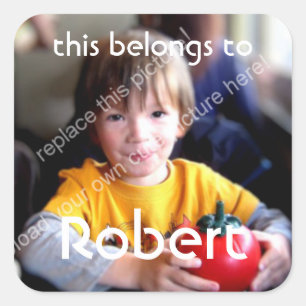 Template for Square Photo Customised Bookplate Sticker