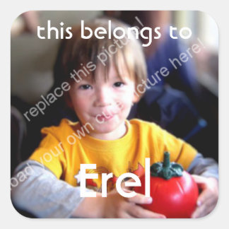 Template for Square Photo Customised Bookplate Sticker