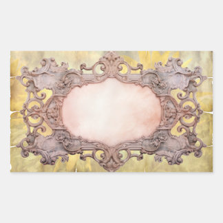 Template Frame Victorian Style BookPlate Rectangular Sticker