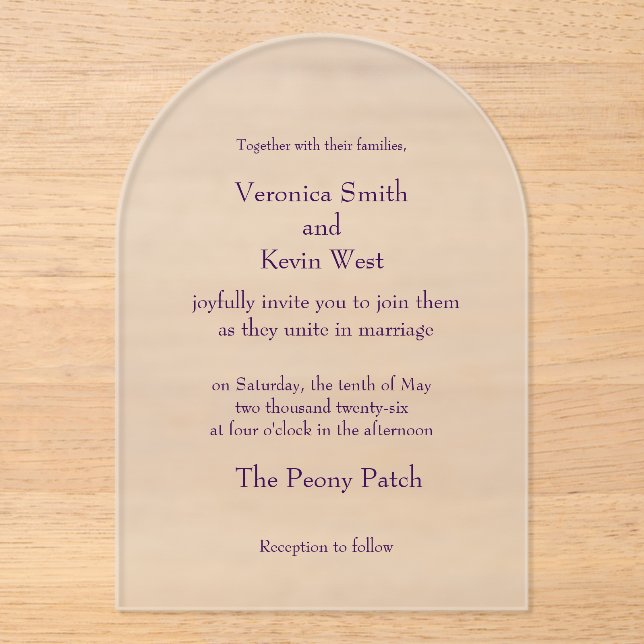 Template Frosted Acrylic Wedding Invitation (Front)