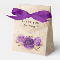 Template Gold Crown Purple Rose Thank You Party