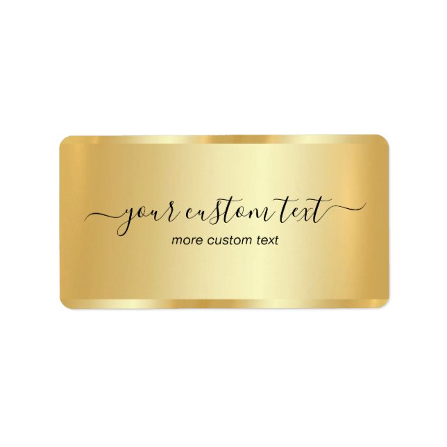 Template Gold Your Custom Text Hand Script Address Label (Front)