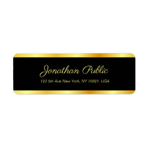 Template Handwritten Script Black And Gold Elegant