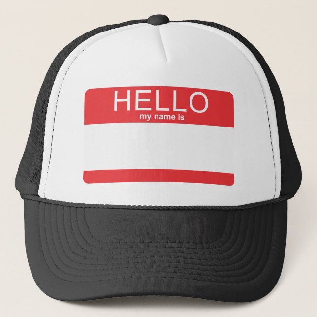 Template Hello My Name Is Trucker Hat (Front)