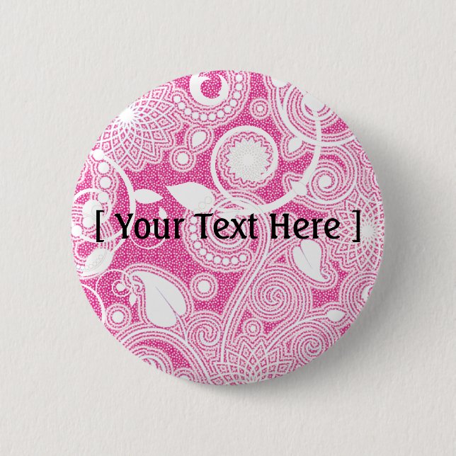 TEMPLATE in Pink - Customised 6 Cm Round Badge (Front)
