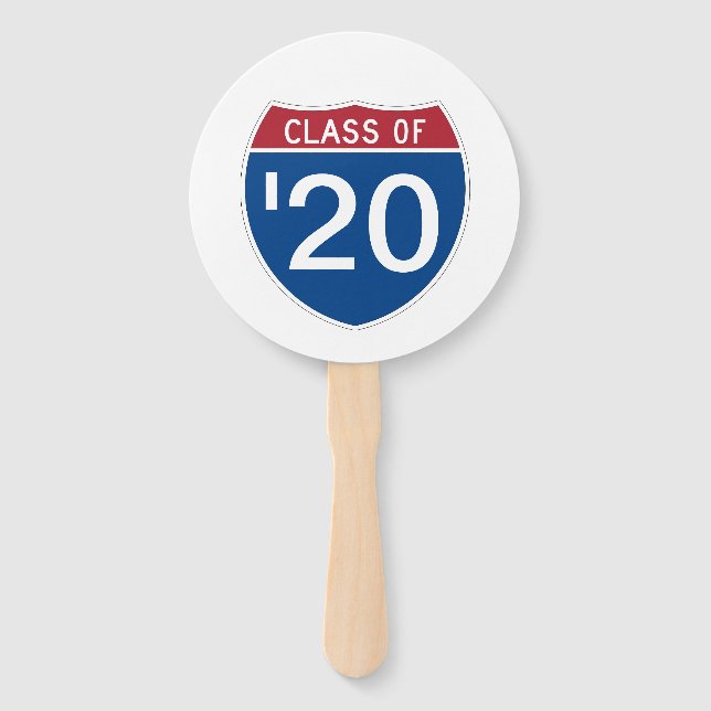 Template INTERSTATE sign  Class of 20XX Hand Fan (Back)