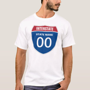 Template INTERSTATE STATE NAME ONE or TWO-DIGITS T-Shirt