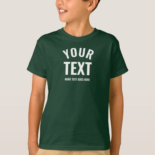 Template Kids Boys Best Modern Deep Forest Green T-Shirt (Front)