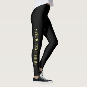 Template Leggings Add Text Logo Here Elegant Black