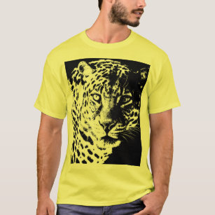 Template Leopard Head Face Pop Art Elegant Mens T-Shirt