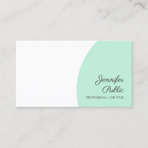 Template Mint Green White Modern Handwriting Text Business Card